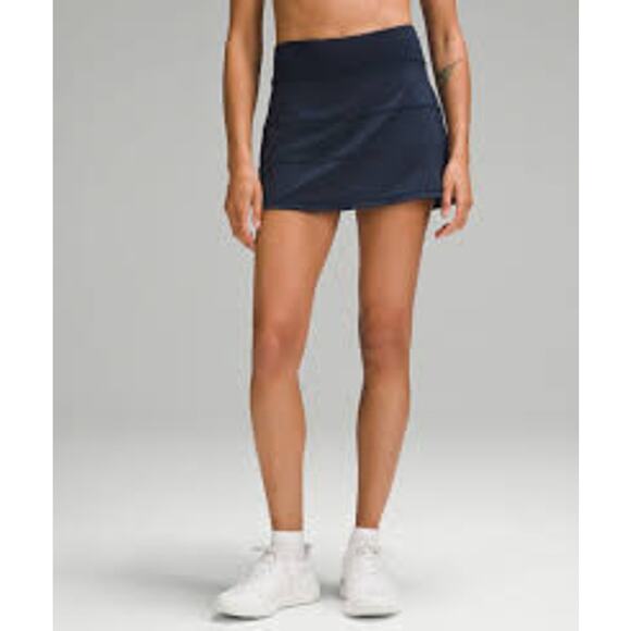 LULULEMON Pace Rival Mini Skirt / Skort Built-in Short w Pockets Size 12 T Black - Picture 1 of 6